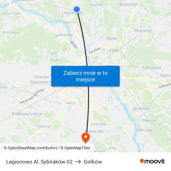 Legionowo Al. Sybiraków 02 to Gołków map