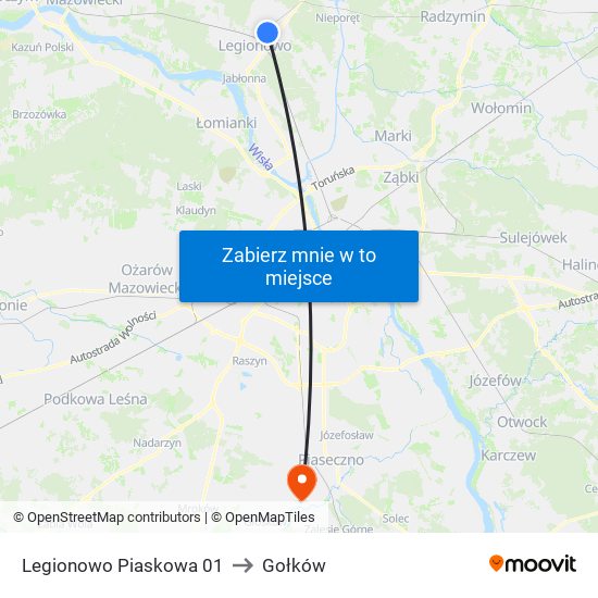 Legionowo Piaskowa 01 to Gołków map