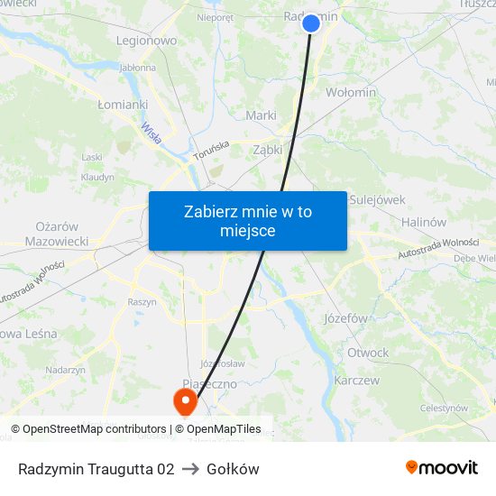 Radzymin Traugutta 02 to Gołków map