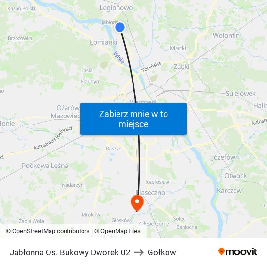 Jabłonna Os. Bukowy Dworek 02 to Gołków map