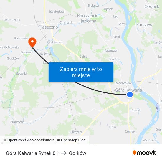 Góra Kalwaria Rynek 01 to Gołków map