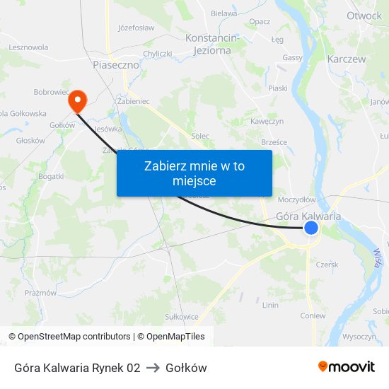 Góra Kalwaria Rynek 02 to Gołków map