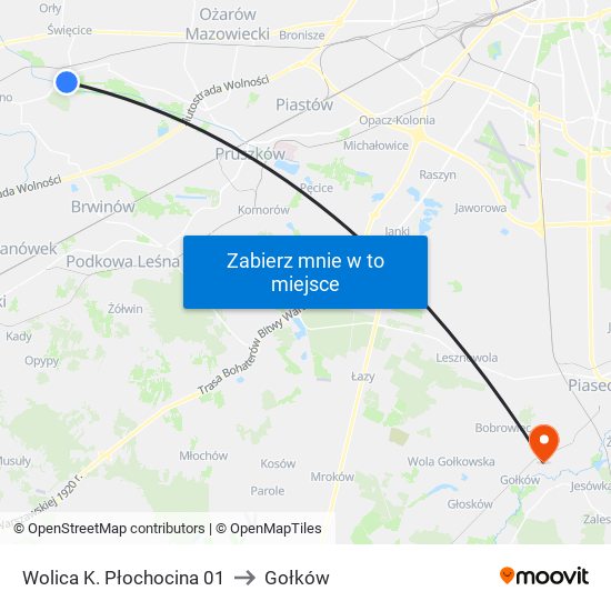 Wolica K. Płochocina 01 to Gołków map