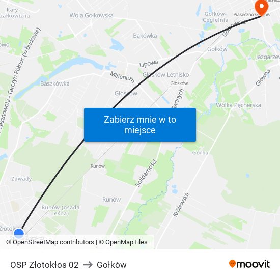 OSP Złotokłos to Gołków map