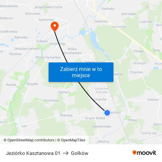 Jeziórko Kasztanowa 01 to Gołków map