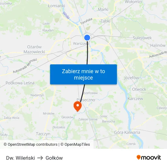 Dw. Wileński to Gołków map