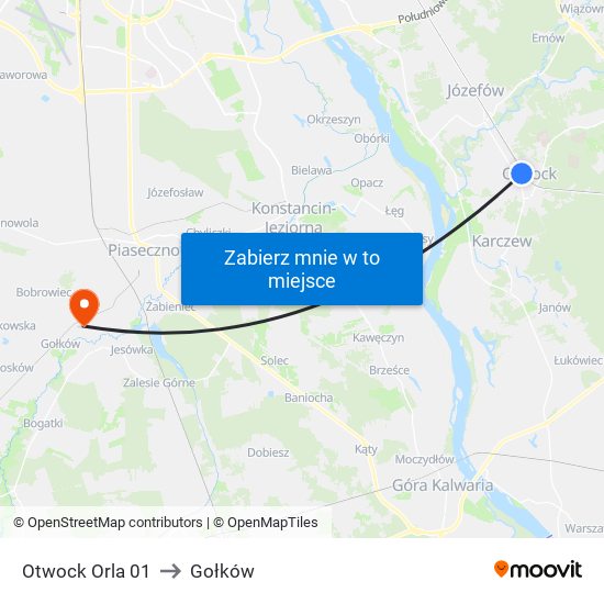 Otwock Orla 01 to Gołków map