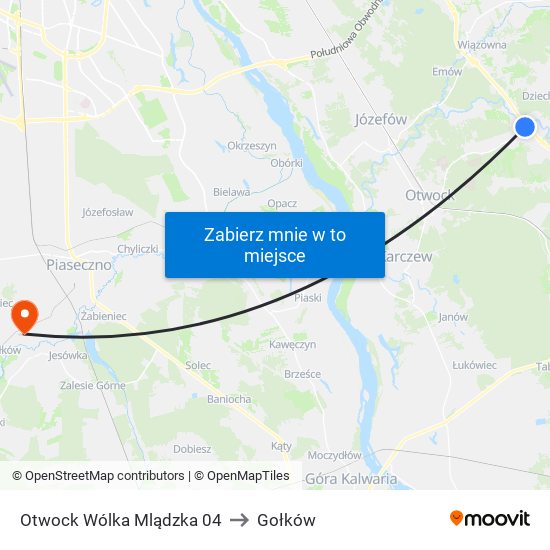 Otwock Wólka Mlądzka 04 to Gołków map