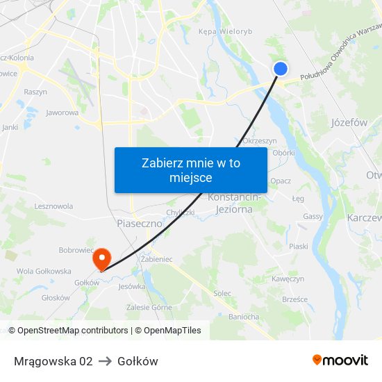 Mrągowska 02 to Gołków map