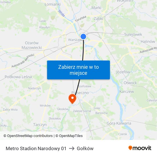 Metro Stadion Narodowy 01 to Gołków map