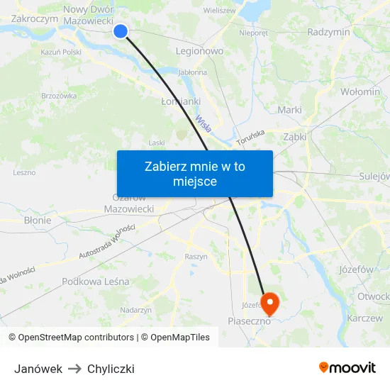 Janówek to Chyliczki map