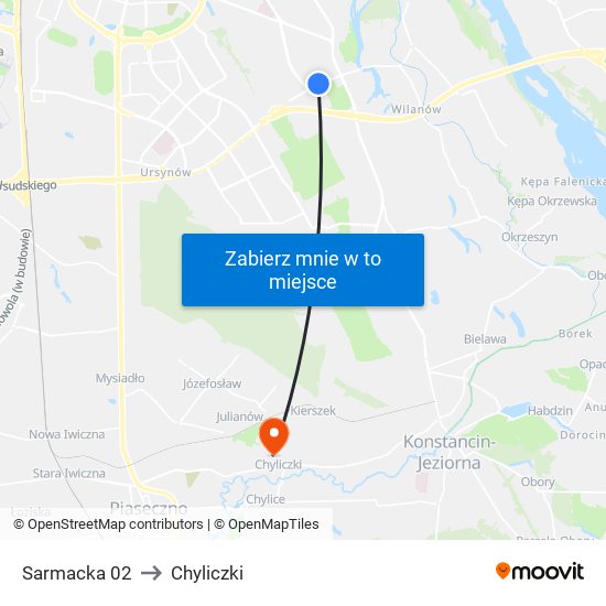 Sarmacka 02 to Chyliczki map