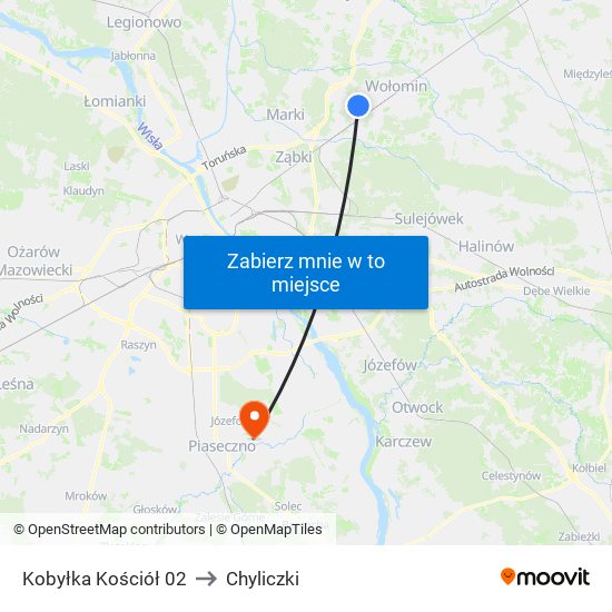 Kobyłka Kościół 02 to Chyliczki map