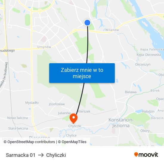 Sarmacka 01 to Chyliczki map