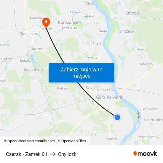 Czersk - Zamek 01 to Chyliczki map