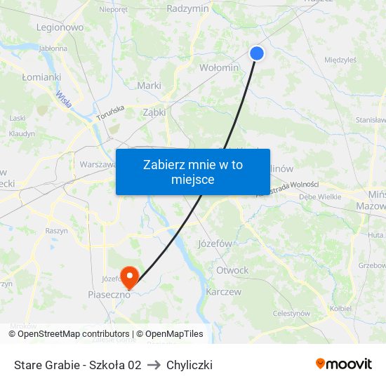 Stare Grabie-Szkoła to Chyliczki map