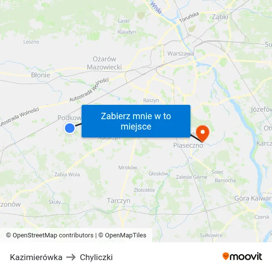 Kazimierówka to Chyliczki map