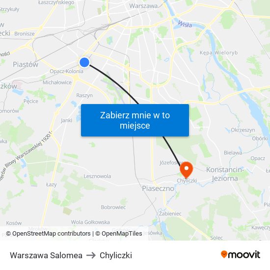 Warszawa Salomea to Chyliczki map