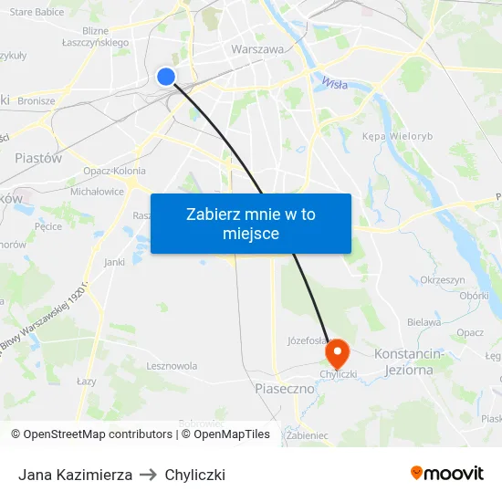 Jana Kazimierza to Chyliczki map