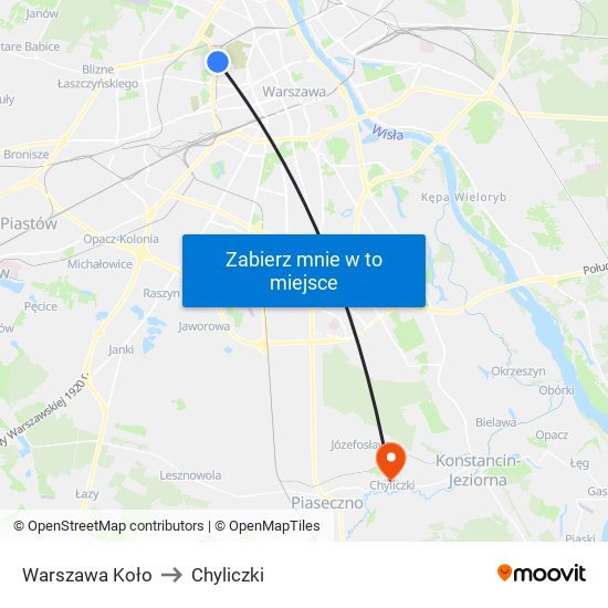 Warszawa Koło to Chyliczki map