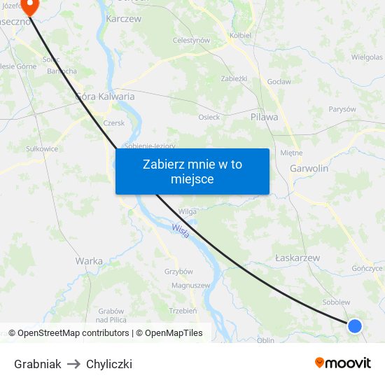 Grabniak to Chyliczki map