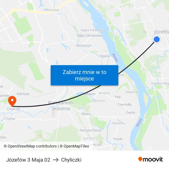 Józefów 3 Maja 02 to Chyliczki map