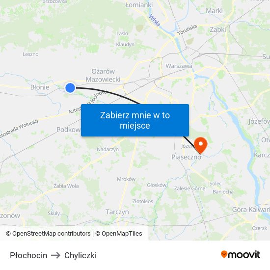 Płochocin to Chyliczki map