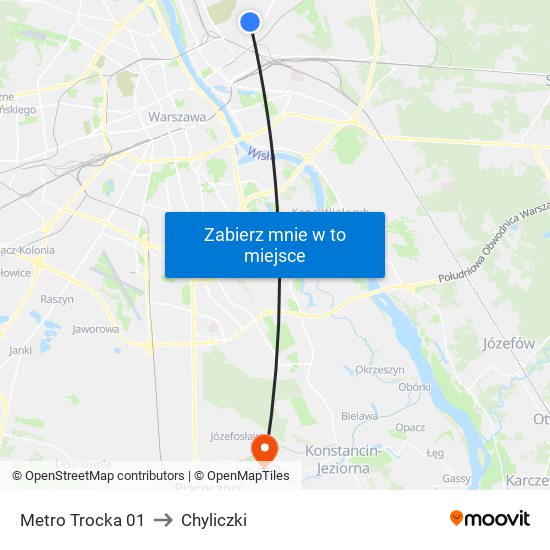 Metro Trocka 01 to Chyliczki map