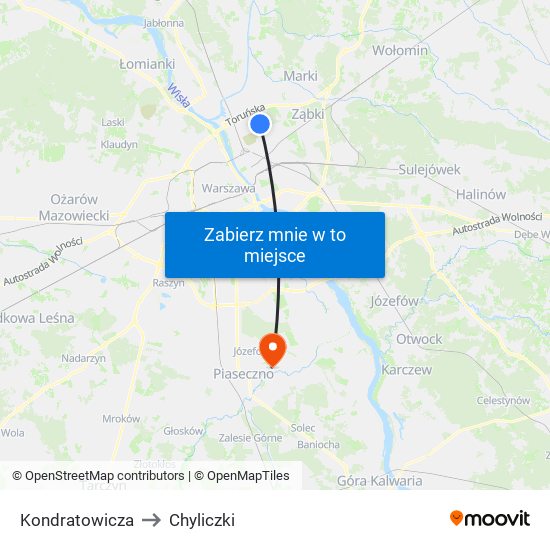 Kondratowicza to Chyliczki map