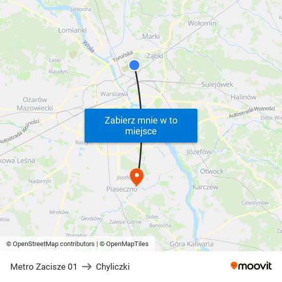 Metro Zacisze 01 to Chyliczki map