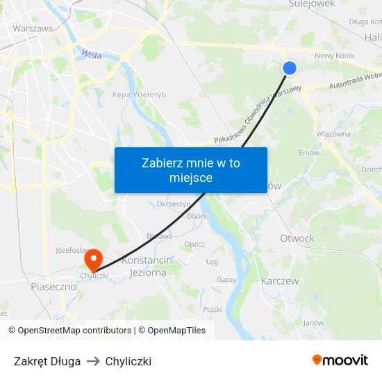 Zakręt Długa to Chyliczki map