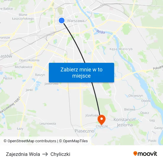 Zajezdnia Wola to Chyliczki map