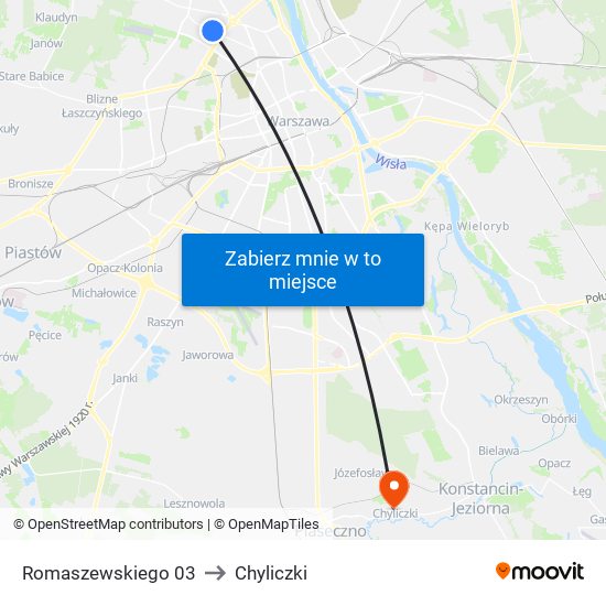 Romaszewskiego 03 to Chyliczki map