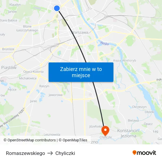 Romaszewskiego to Chyliczki map