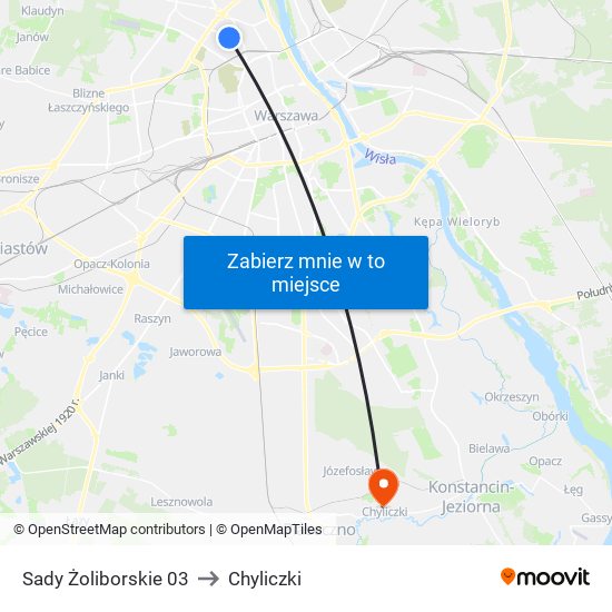 Sady Żoliborskie 03 to Chyliczki map