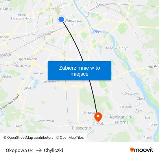 Okopowa to Chyliczki map