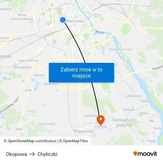 Okopowa to Chyliczki map