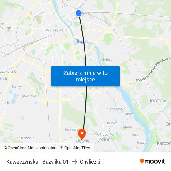 Kawęczyńska - Bazylika 01 to Chyliczki map