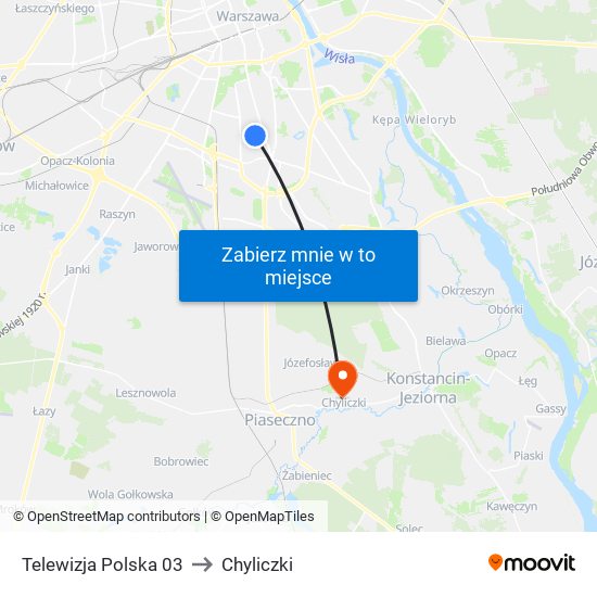 Telewizja Polska 03 to Chyliczki map