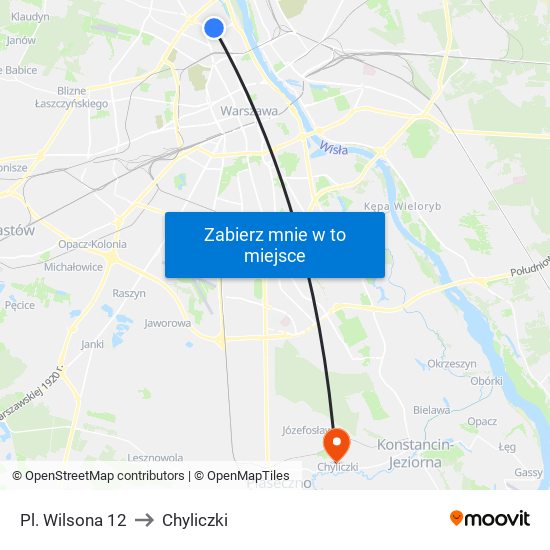 Pl. Wilsona 12 to Chyliczki map