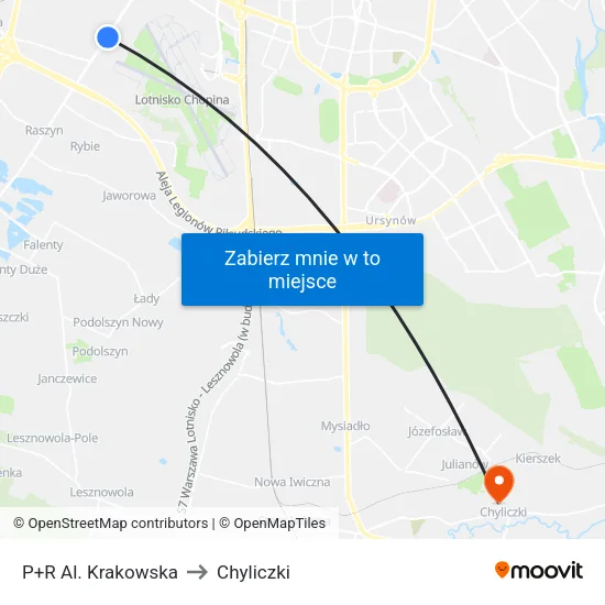 P+R Al. Krakowska to Chyliczki map