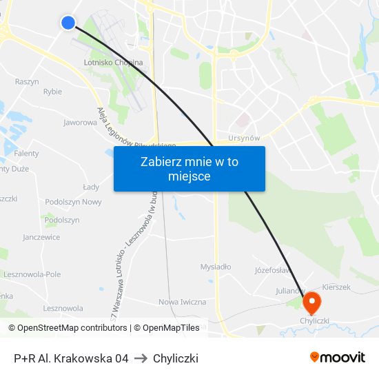 P+R Al. Krakowska to Chyliczki map