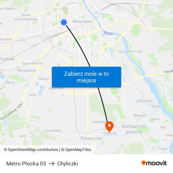 Metro Płocka 03 to Chyliczki map