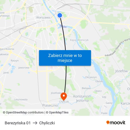 Berezyńska 01 to Chyliczki map