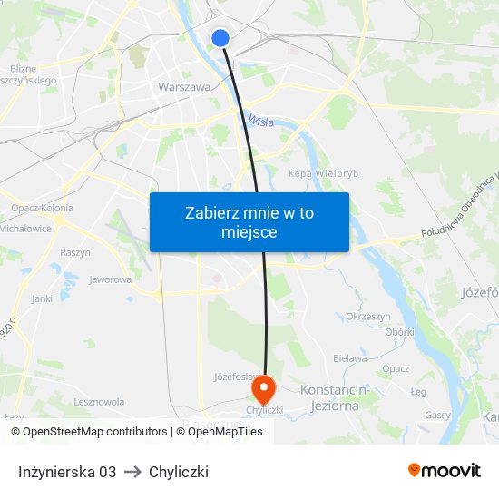 Inżynierska 03 to Chyliczki map