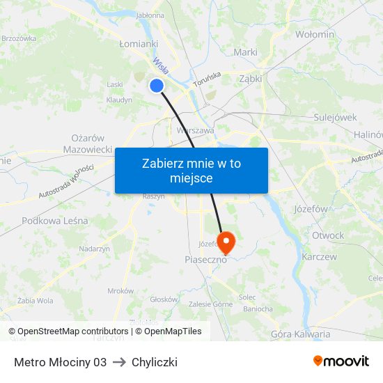 Metro Młociny 03 to Chyliczki map