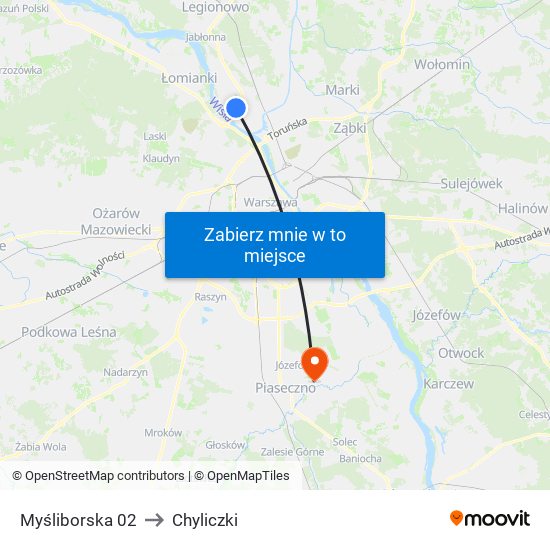 Myśliborska 02 to Chyliczki map