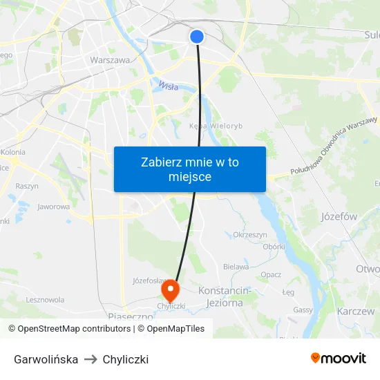 Garwolińska to Chyliczki map