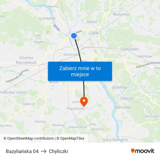 Bazyliańska 04 to Chyliczki map