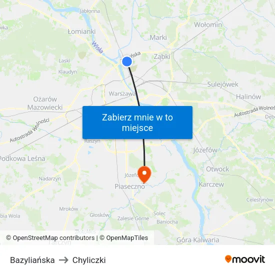 Bazyliańska to Chyliczki map